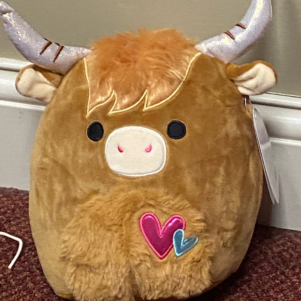 Squishmallow Wilfred Highland cow valentines 2023 NWT 8”